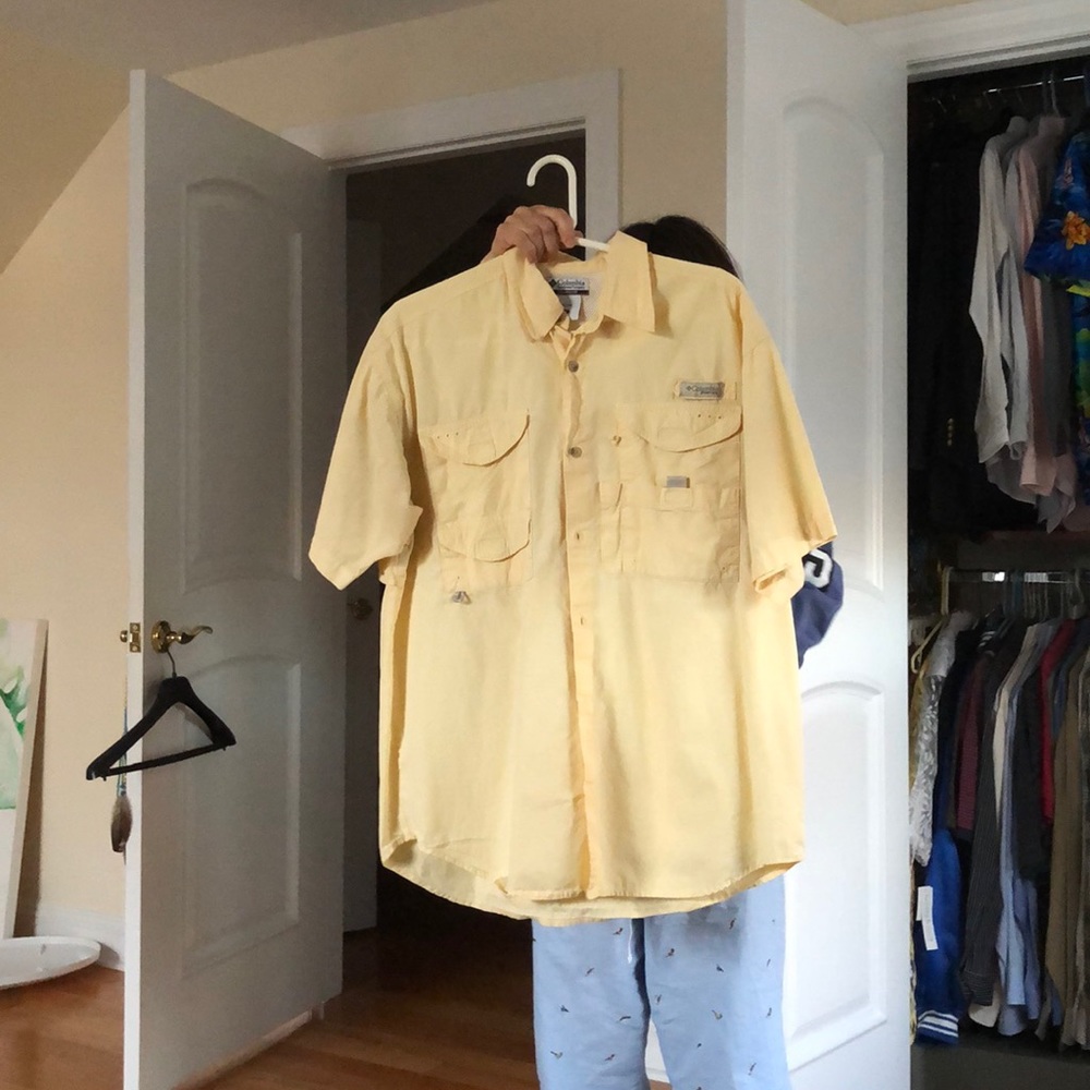 Yellow fishing shirt